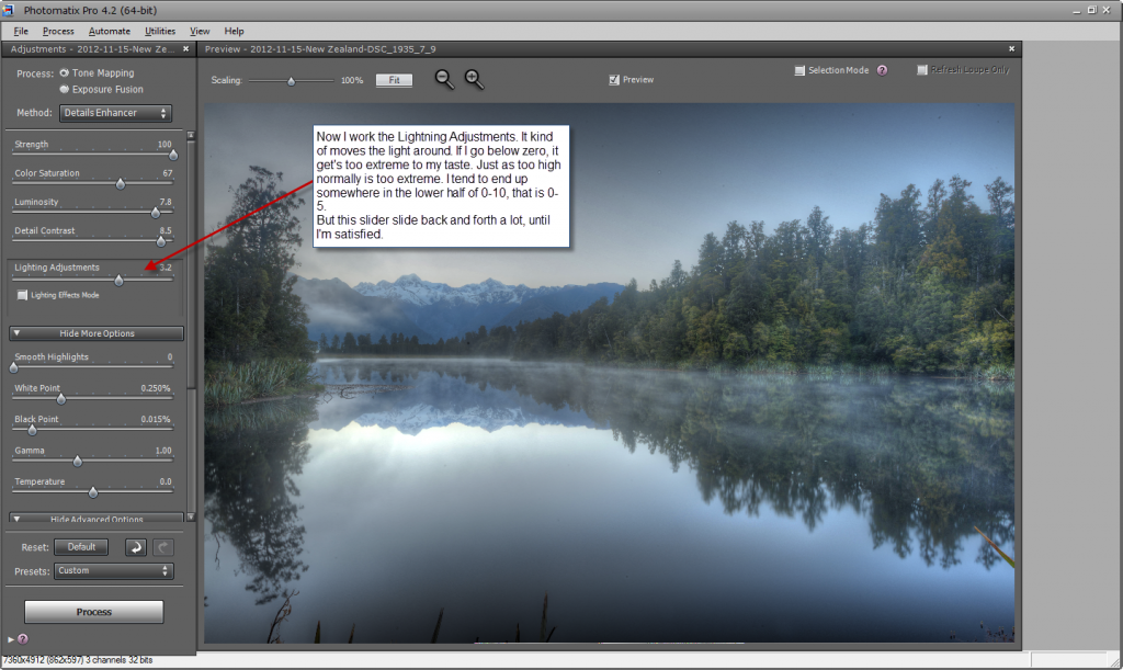 Photomatix default settings - step 5