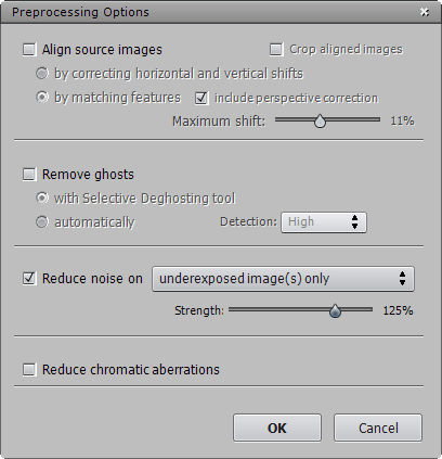 Preprocessing Options - my choise