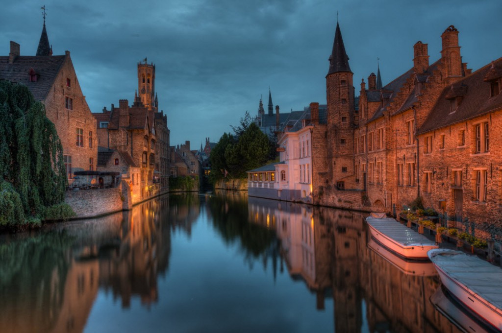 Canal in an old middle age town - single tonemapped