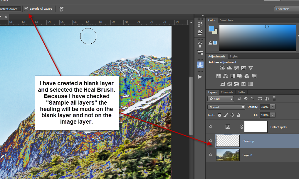 step 4 Remove spots in photoshop