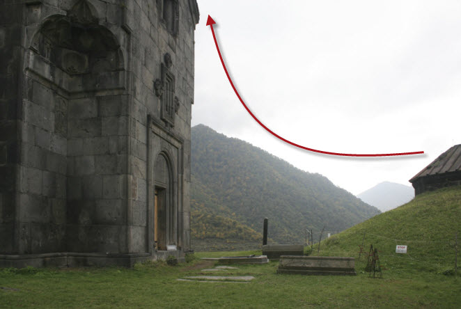 Armenia Haghpat before with arrow